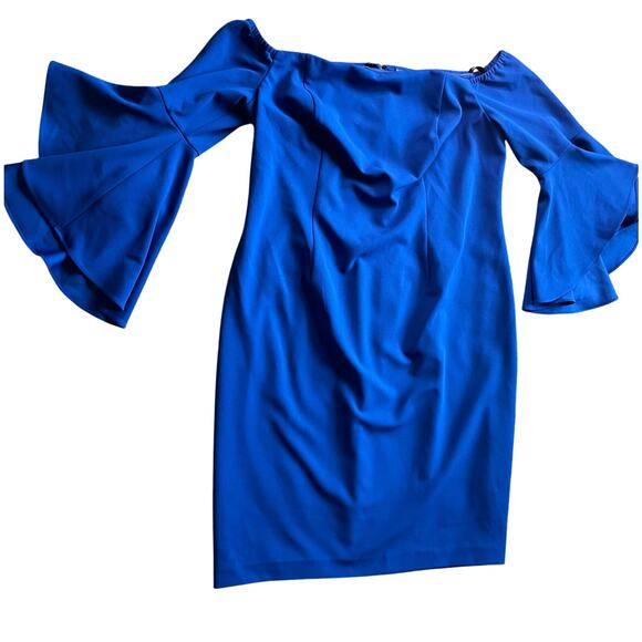 Calvin Klein Off-The-Shoulder Crepe Dress - Size 16W - Picture 2 of 6